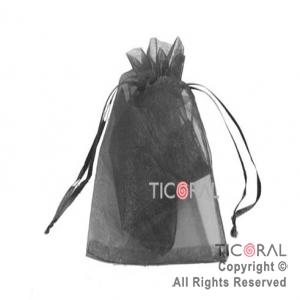 BOLSA HS2626-17 NEGRO ORGANZA 20X13 x 1